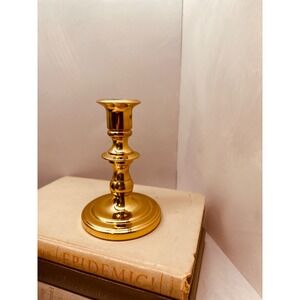 Baldwin Forged Brass Candlestick Holder 5in Polished Gold Tone Traditional Decor